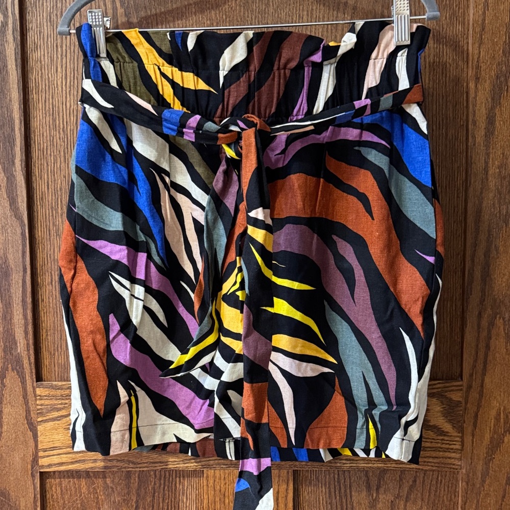 Colorful Zebra Print Tie-Waist Skirt